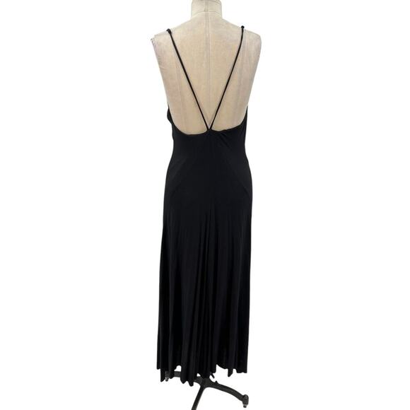Free People Beach Black Viscose Jersey Strappy Midaxi Dress Size XS - Picture 7 of 13